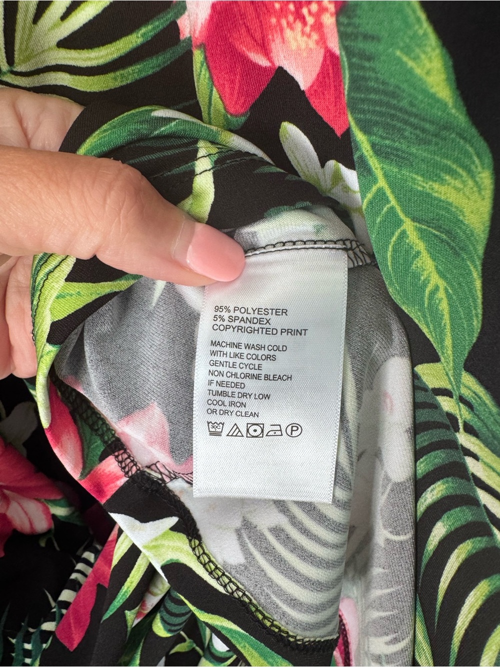 Tommy Bahama Black Tank Dress with Pink & Green Tropical Print - Picture 4 of 4